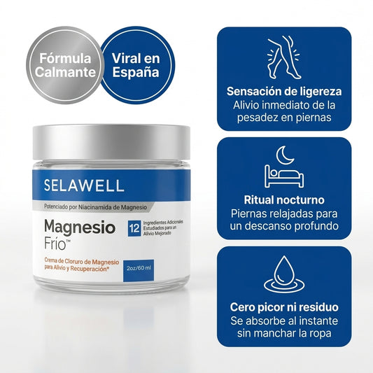 SelaWell Crema de Magnesio con Niacinamida · Efecto Frío