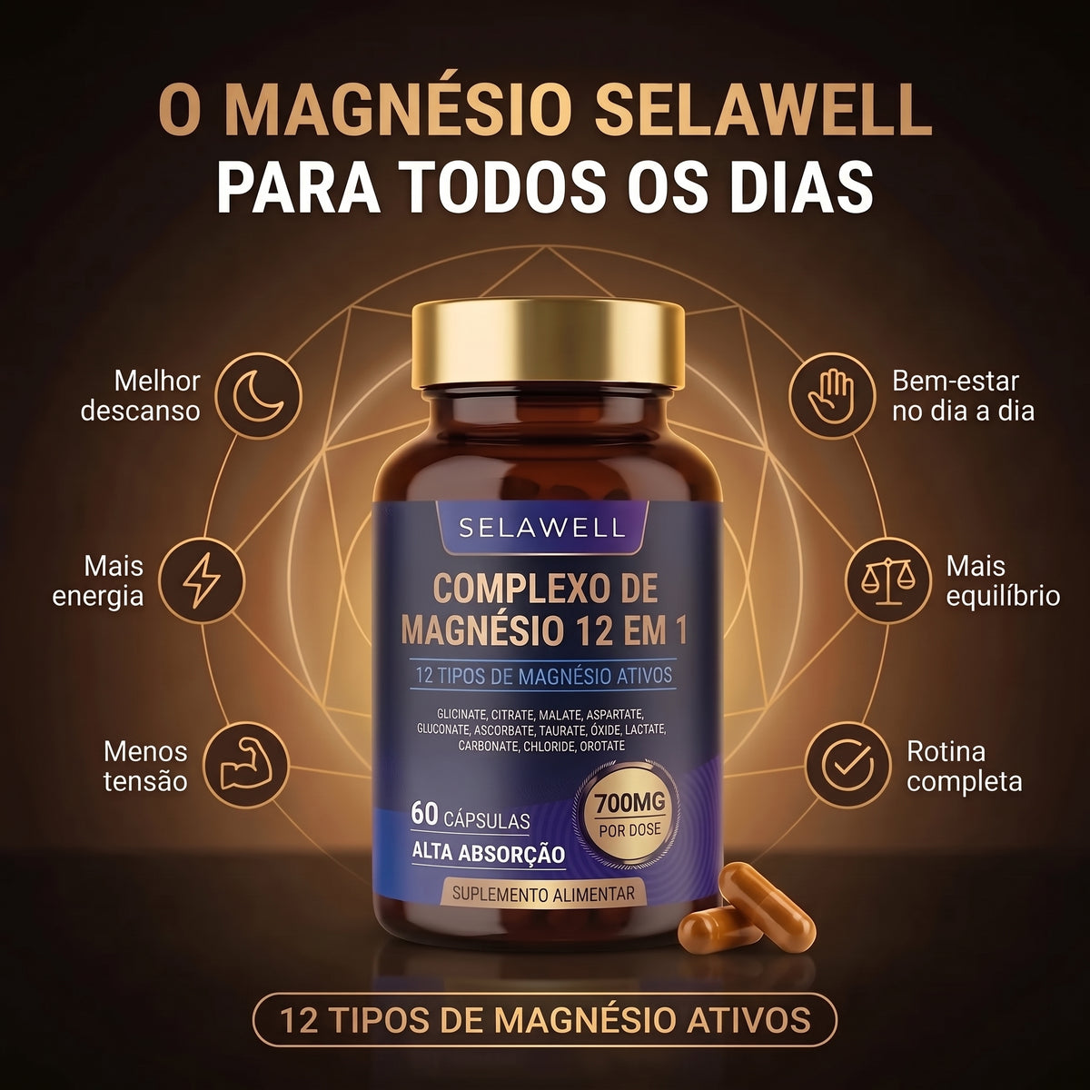 Complejo de Magnesio 12 en 1 - Selawell PORTUGAL