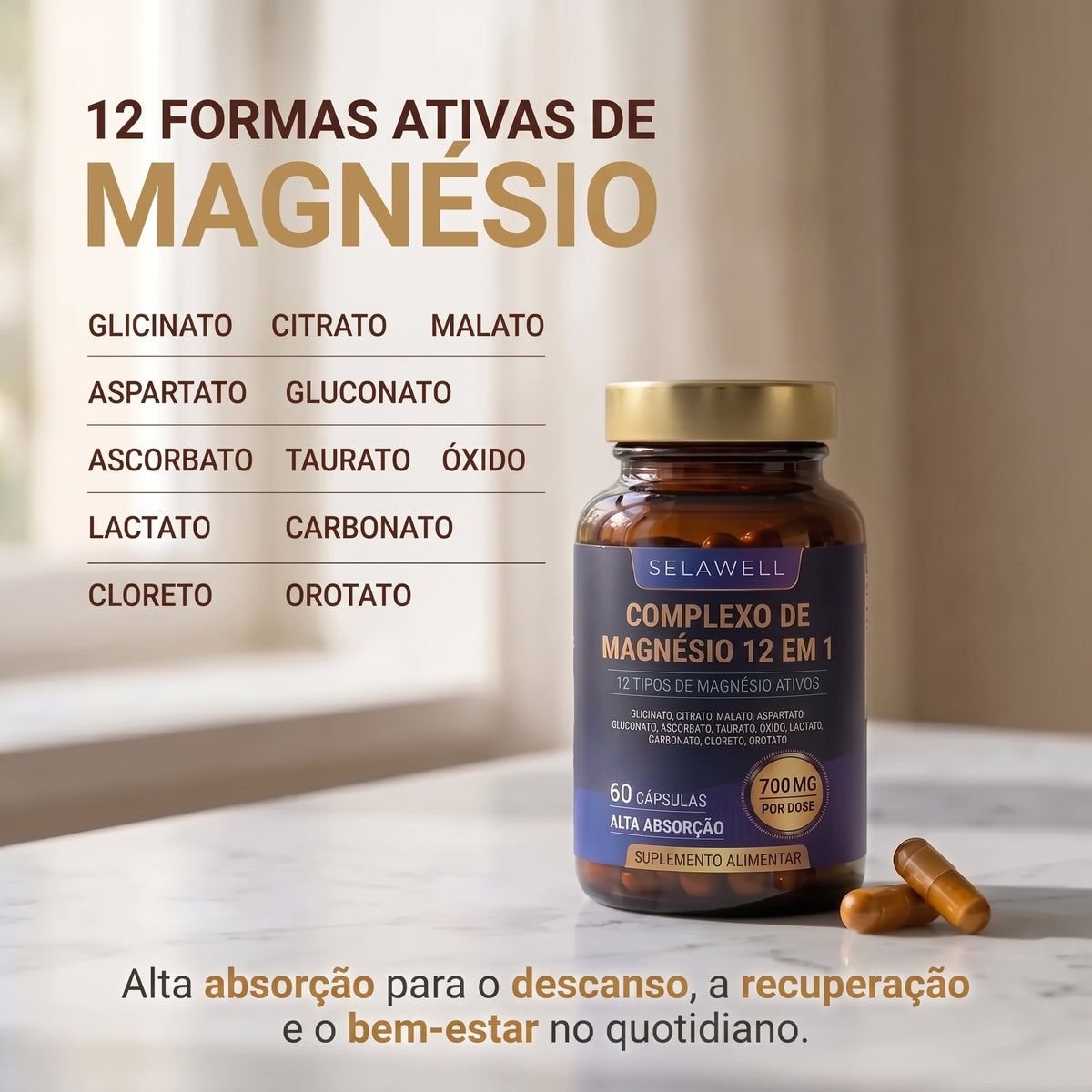 Complejo de Magnesio 12 en 1 - Selawell PORTUGAL