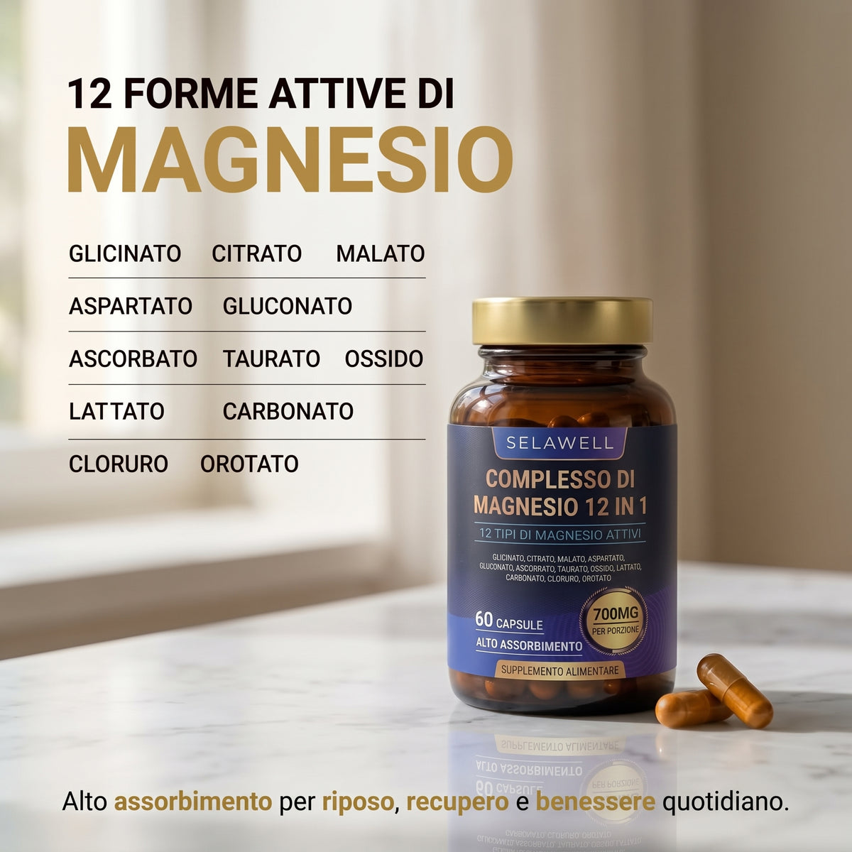 Complejo de Magnesio 12 en 1 - Selawell ITALIA
