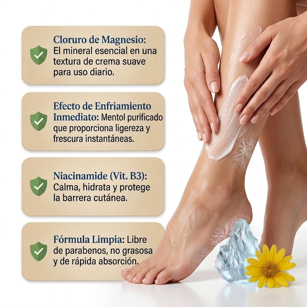 SelaWell Crema de Magnesio con Niacinamida · Efecto Frío