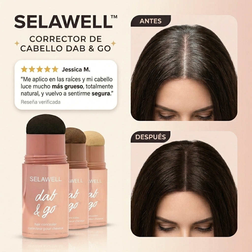 SELAWELL Dab & Go — El corrector de cabello que cubre canas y raíces en 10 segundos