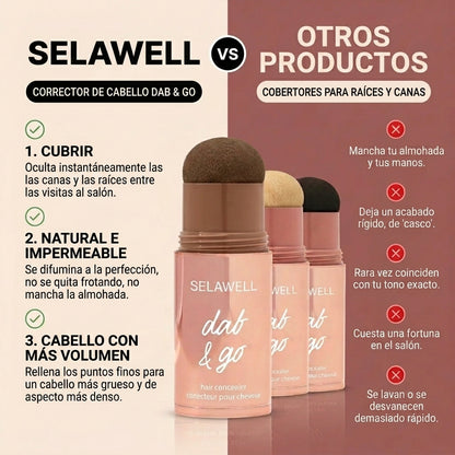 SELAWELL Dab & Go — El corrector de cabello que cubre canas y raíces en 10 segundos