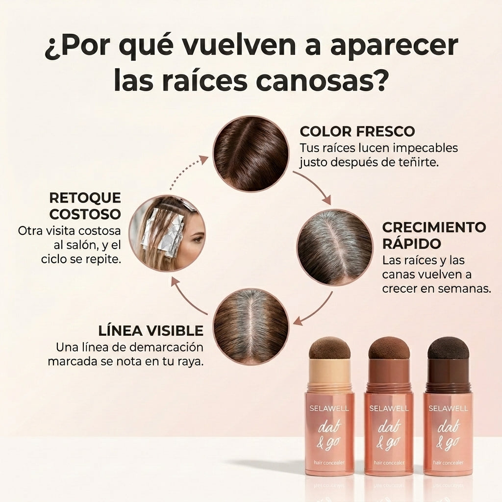 SELAWELL Dab & Go — El corrector de cabello que cubre canas y raíces en 10 segundos