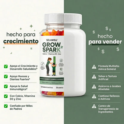Gomitas SelaWell Grow Spark para niños y adolescentes