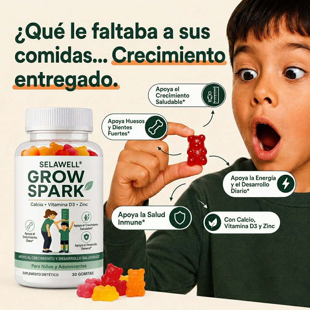Gomitas SelaWell Grow Spark para niños y adolescentes