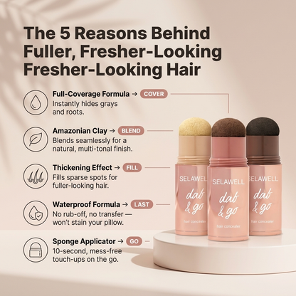 SELAWELL Dab & Go — Hair Concealer that Covers Gray Hair and Roots in 10 Seconds