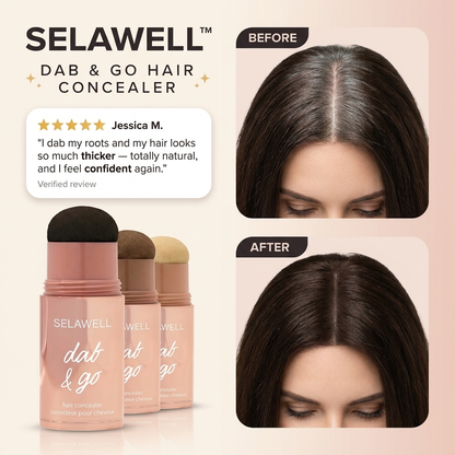 SELAWELL Dab & Go — Hair Concealer that Covers Gray Hair and Roots in 10 Seconds